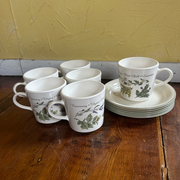 Corningware USA  Thymeless Tea Herbs tea Cups and Saucers - set of 6 - Picture 3 of 6